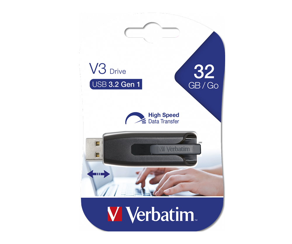 VERBATIM 49173 - 32GB STORE 'N' GO V3 USB 3.2 GEN 1 DRIVE