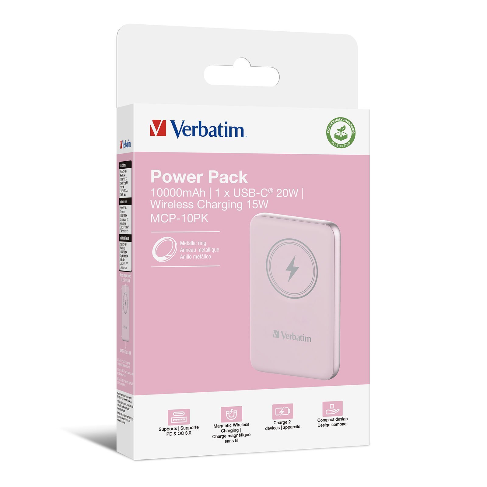 VERBATIM 32248 Powerpack 10K mAh PNK MCP-10PK