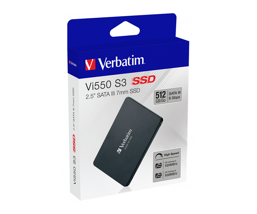VERBATIM 49352 - 512GB VI550 S3 2.5'' SATA SSD (Okuma 520MB/sn. - Yazma 500MB/sn.)