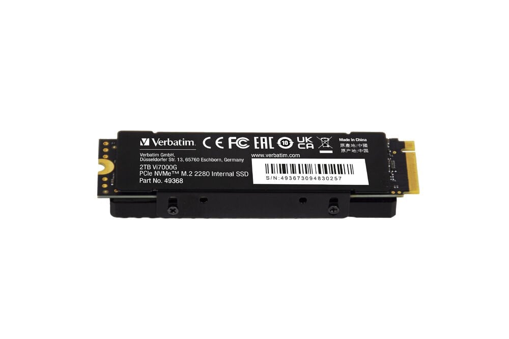 VERBATIM 49368 - 2TB VI7000G M.2 NVME PCIE GEN 4 SSD (Okuma 7400MB/sn. - Yazma 6700MB/sn.)