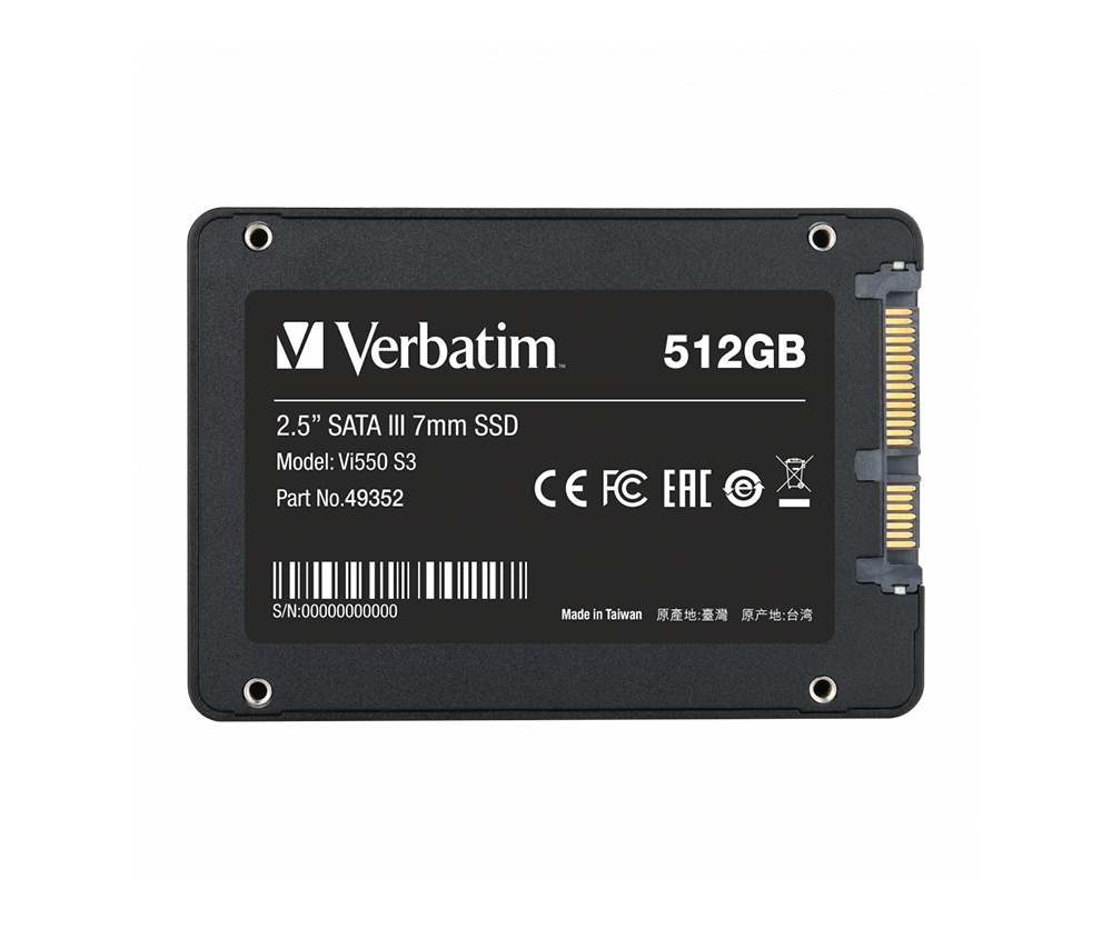 VERBATIM 49352 - 512GB VI550 S3 2.5'' SATA SSD (Okuma 520MB/sn. - Yazma 500MB/sn.)