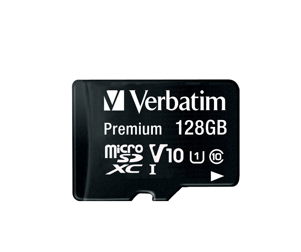 VERBATIM 44085 - 128GB 90MB/S PREMIUM U1 MICRO SDXC CLASS 10 (INC ADAPTOR)