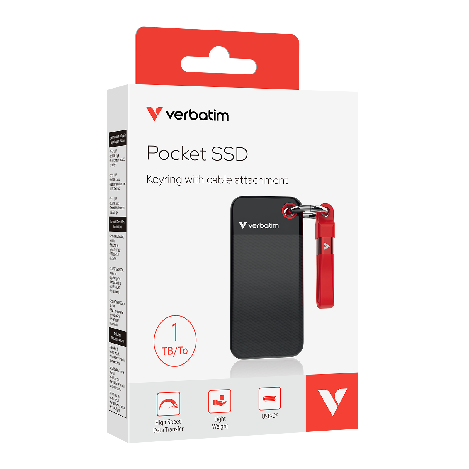VERBATIM 32192 - V Pocket SSD USB3.2 GEN2 1TB B/R