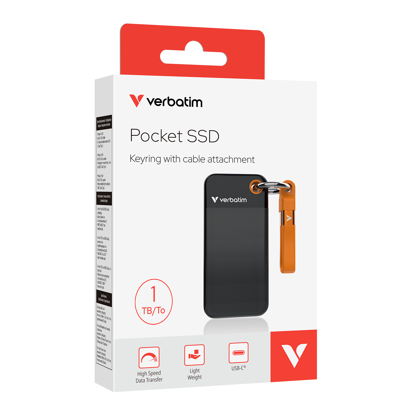 VERBATIM 32193 - V Pocket SSD USB3.2 GEN2 1TB B/O