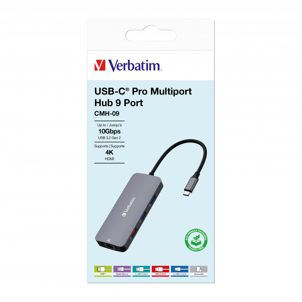 VERBATIM 32152 USB-C PRO 9 PORT HUB CMH-09