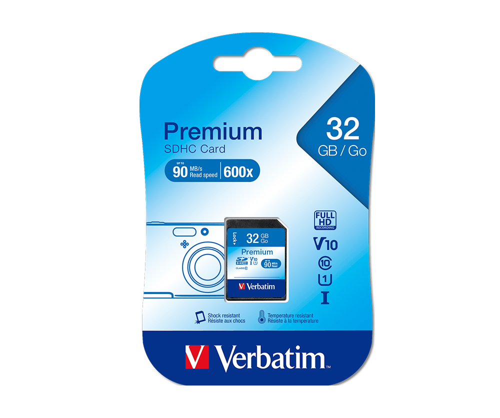 VERBATIM 43963 - 32GB 80MB/S PREMIUM U1 SDHC SD CARD CLASS 10